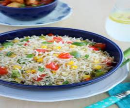 Corn and bell pepper fried rice 